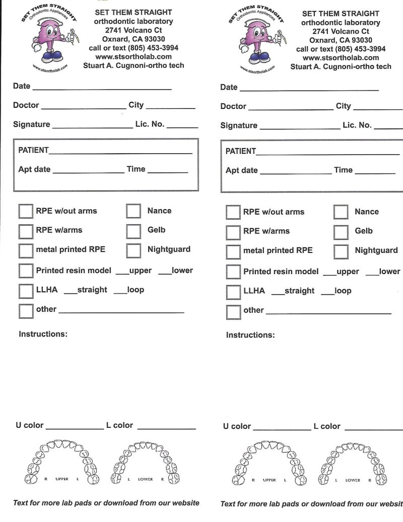 Set Them Straight prescription form